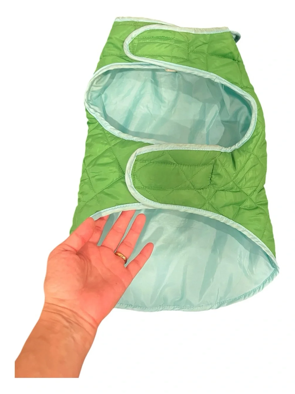 Martha Stewart Green Quilted Dog Coat - Lightweight Pet Jacket - Size Large